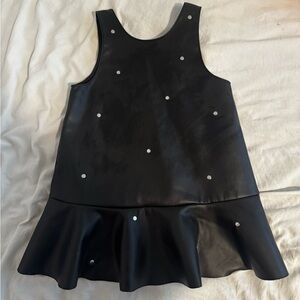 Toddler girls black leather dress